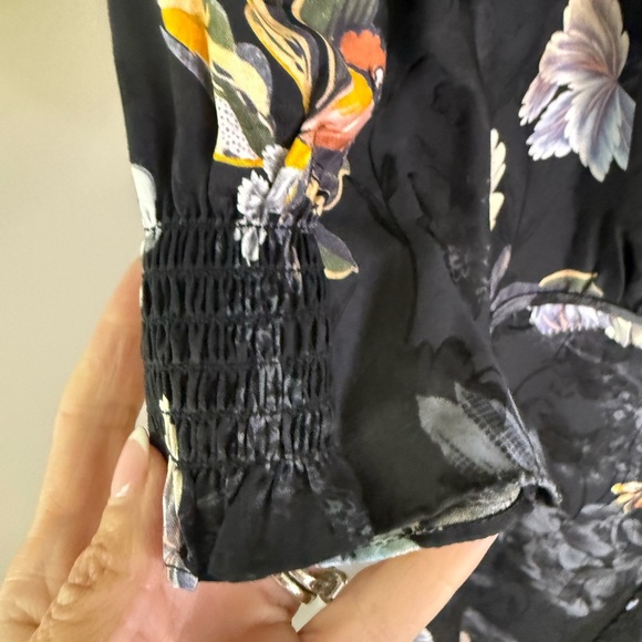 All Saints Black Floral Midi Dress - Picture 12 of 15